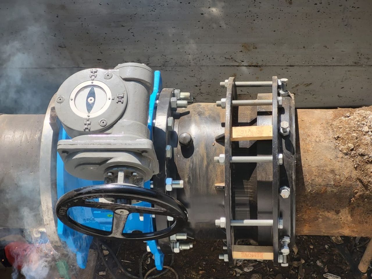 Multigrip End Restraint Flange Adaptor and Ozkan Butterfly Valve